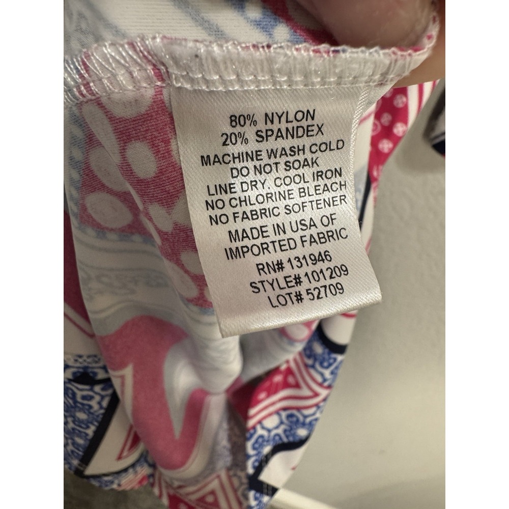 Jude Connally Shift Dress Size L Chevron Print 3/4 Sleeve Preppy Artsy Stretch - Picture 5 of 5